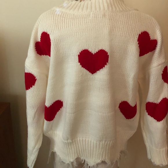 ❤️BE MINE SWEATER❤️HEARTS❤️DISTRESSED - Picture 8 of 8